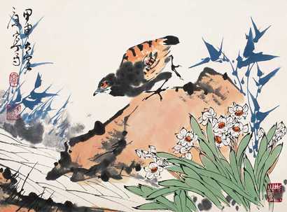 康宁 花鸟 托片
